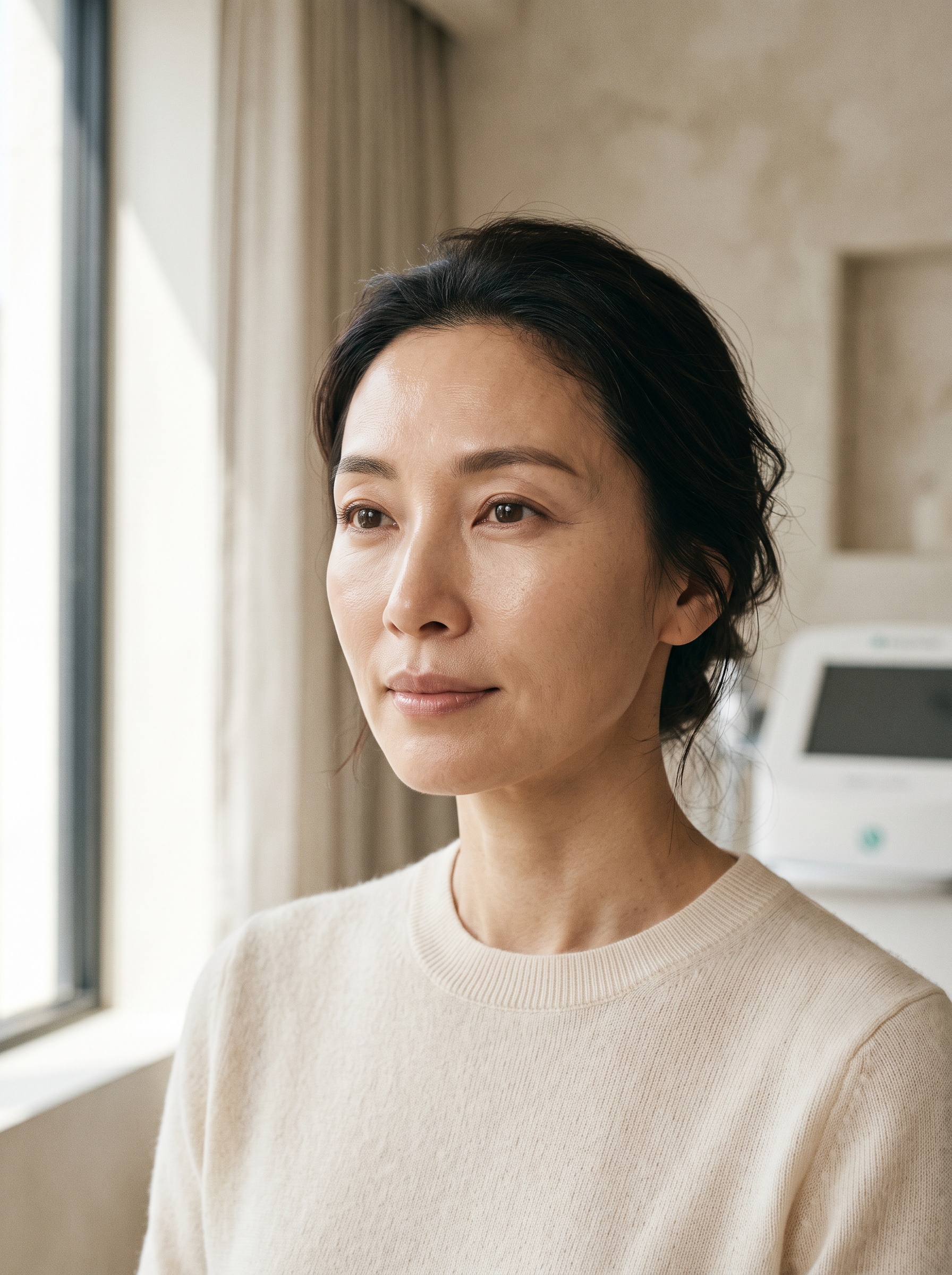 目元の印象変化が気になる女性のポートレート